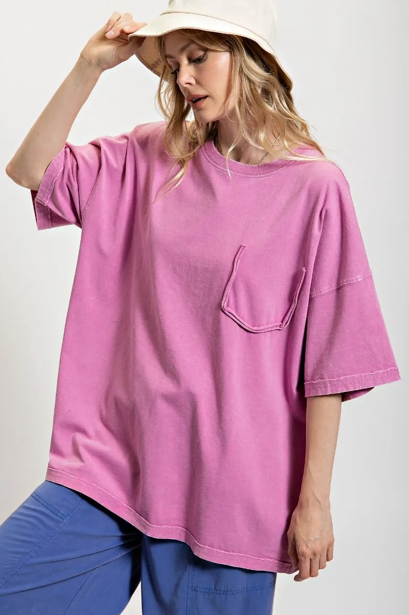 Perfectly Oversized Washed Pink Top