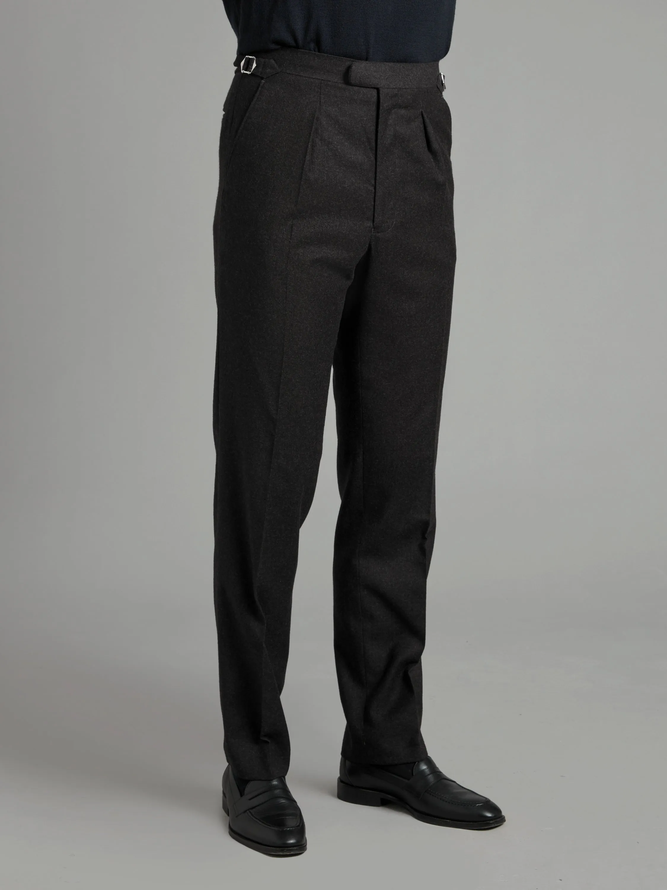 Pleated Pants - Grey Flannel