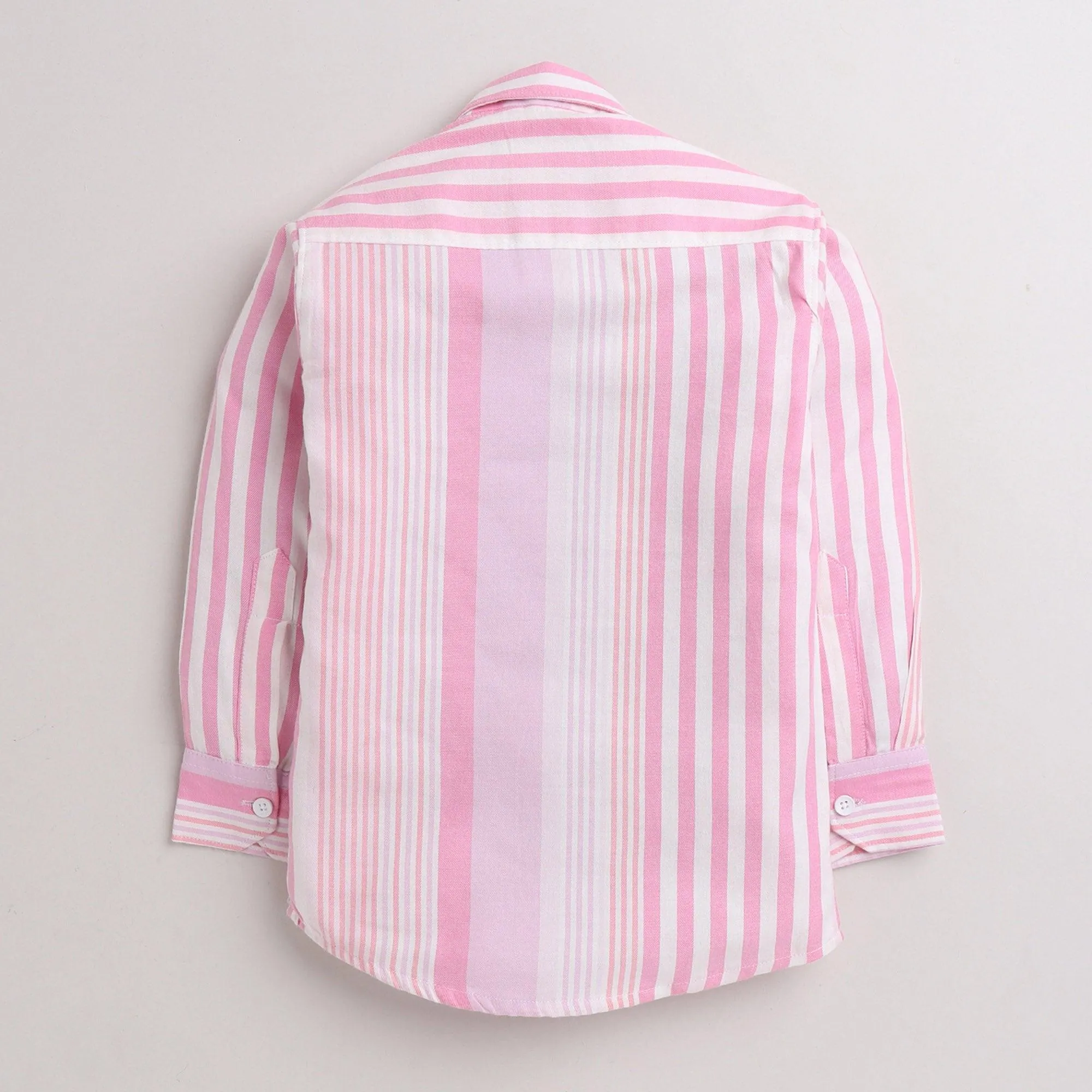 Polka Tots Full Sleeve Shirt With Attached Tshirt Family Favourite Print - Pink