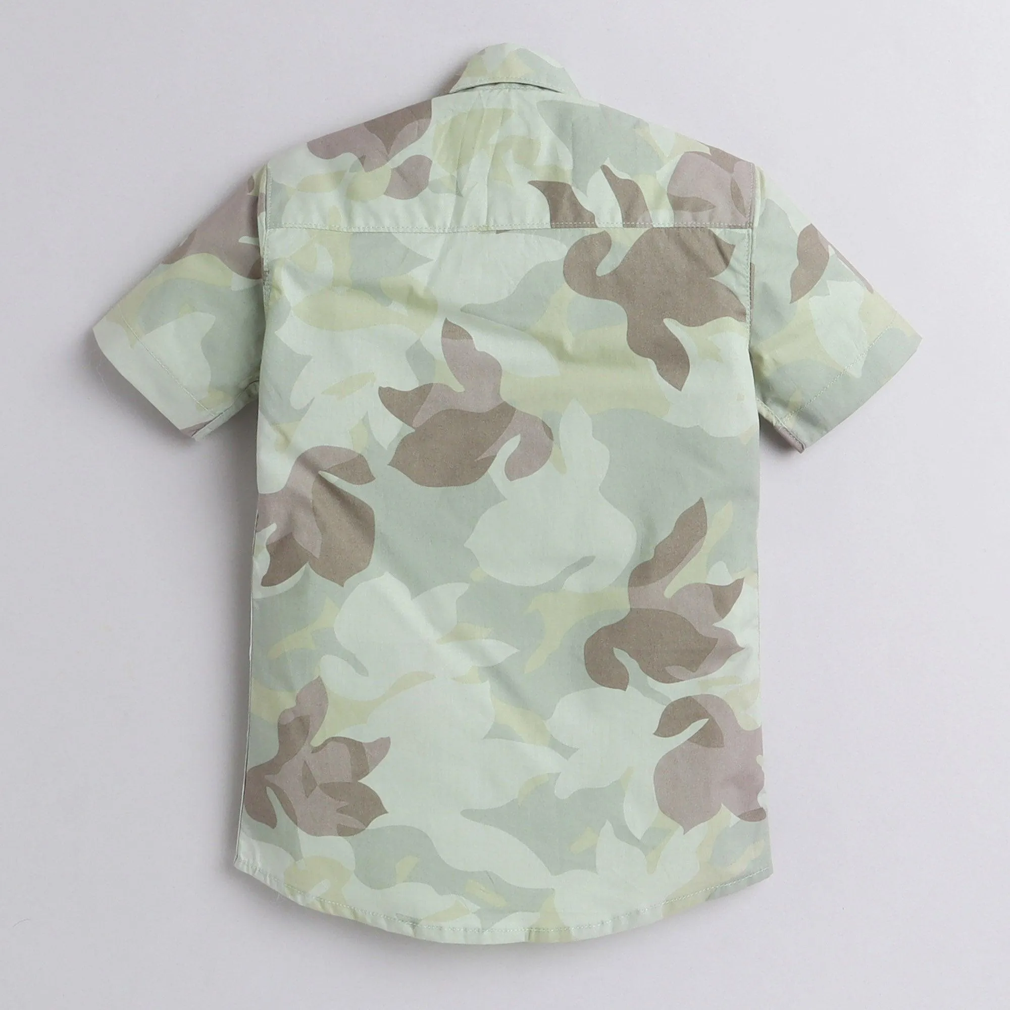 Polka Tots Half Sleeve Shirt Flap Pocket Camofledge - Green