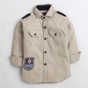 Polka Tots khakhi space cargo shirt - khakhi