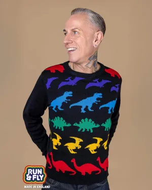 Rainbow Dinosaur Mash Up Jumper