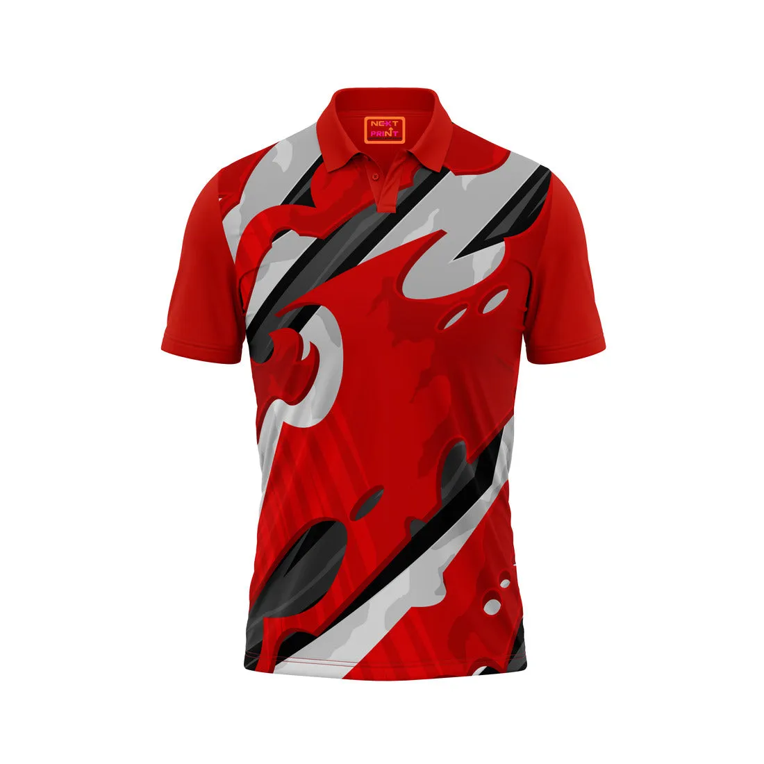 Red Polo Neck Half Sleeve T Shirt Nextprint L184