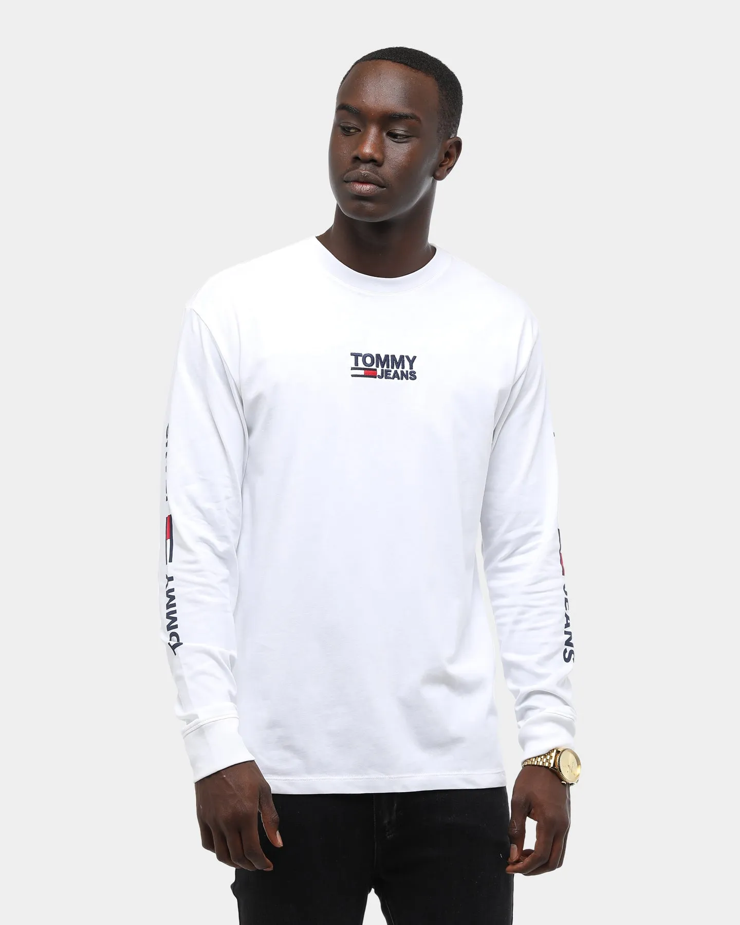 Tommy Jeans Men's TJM Corp Long sleeve T-Shirt Classic White