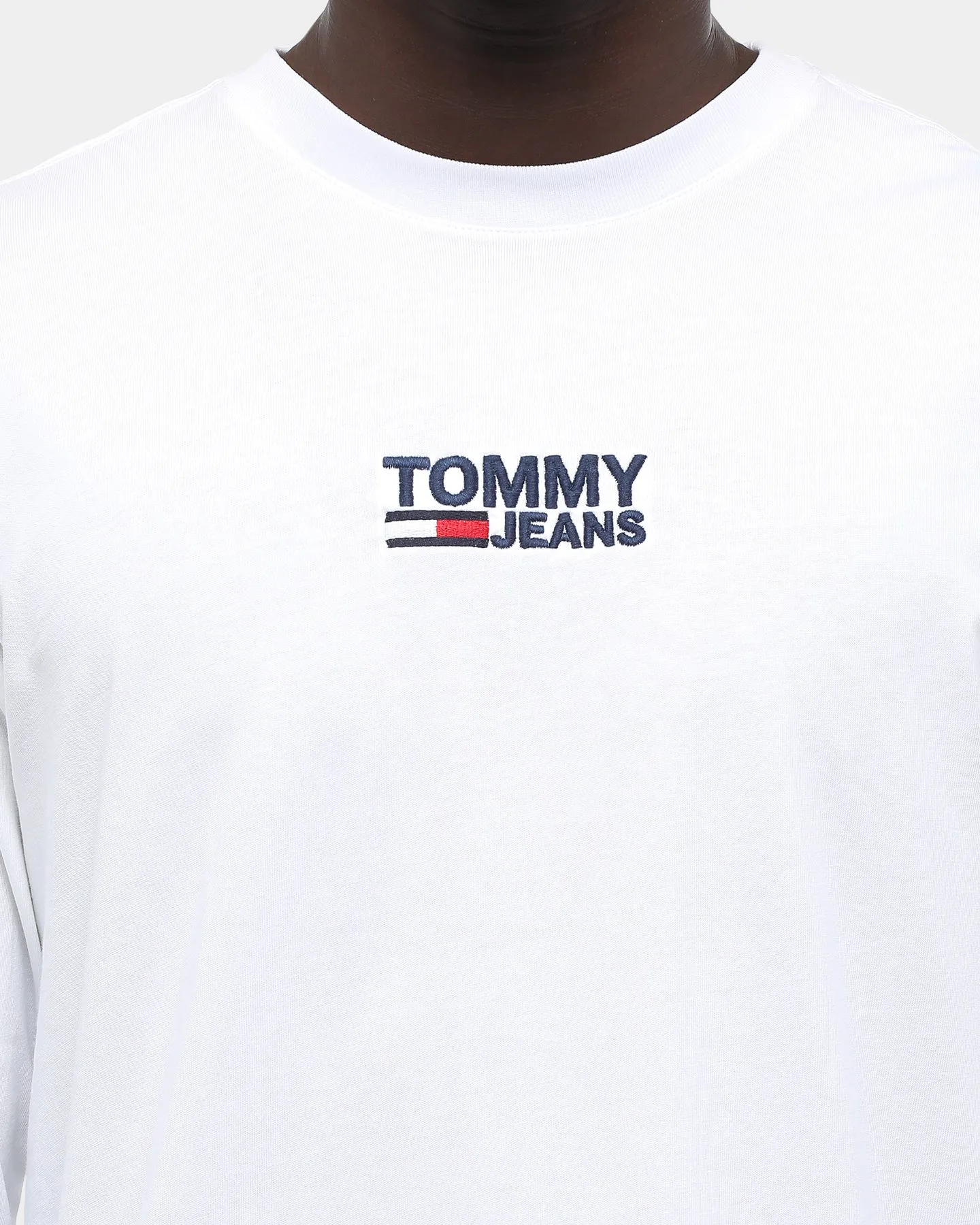 Tommy Jeans Men's TJM Corp Long sleeve T-Shirt Classic White