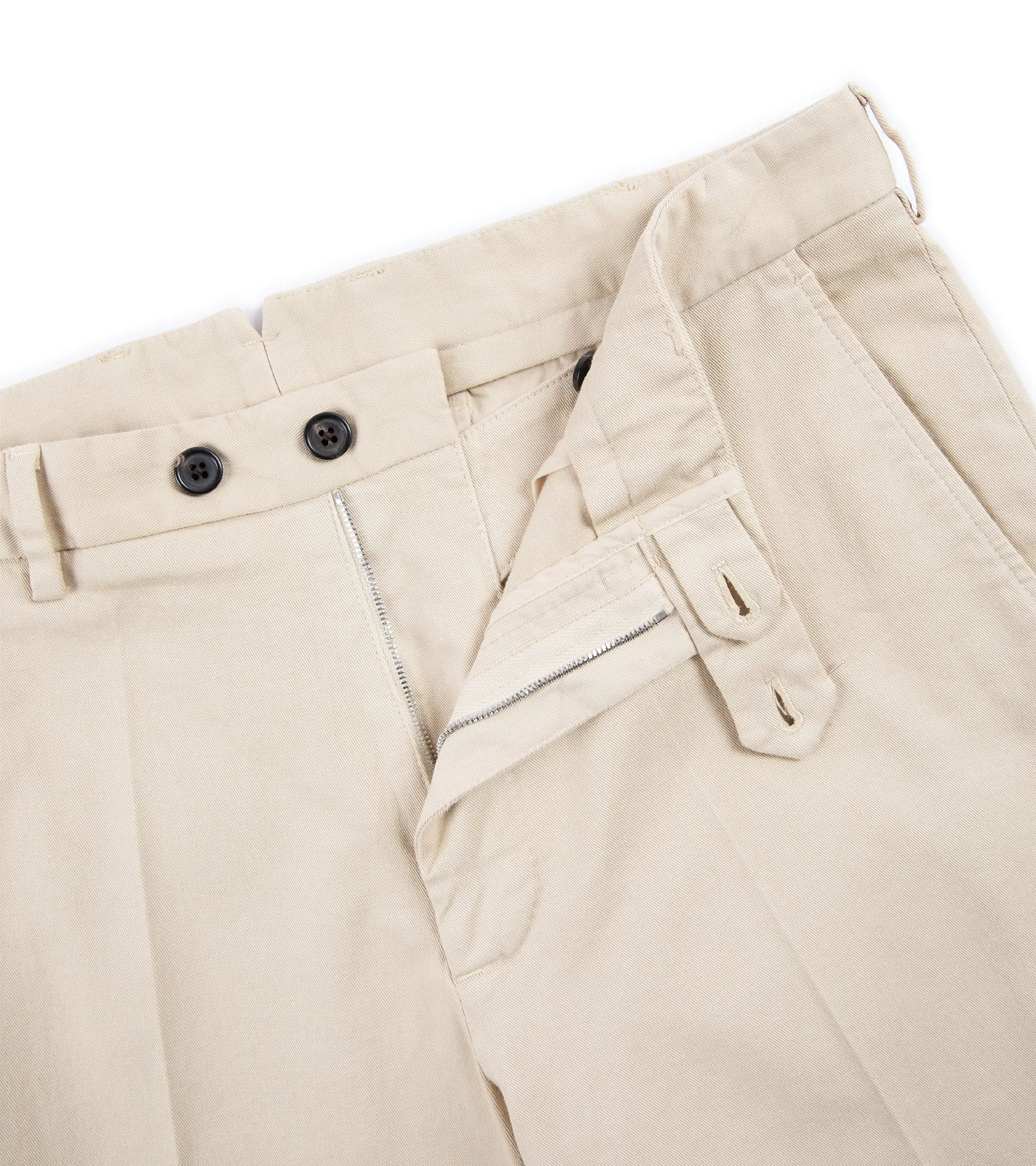 Trunk Palmer Flat Front Cotton Twill Trousers: Sand