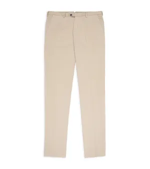 Trunk Palmer Flat Front Cotton Twill Trousers: Sand