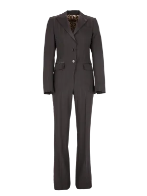 virgin wool jacquard trouser suit