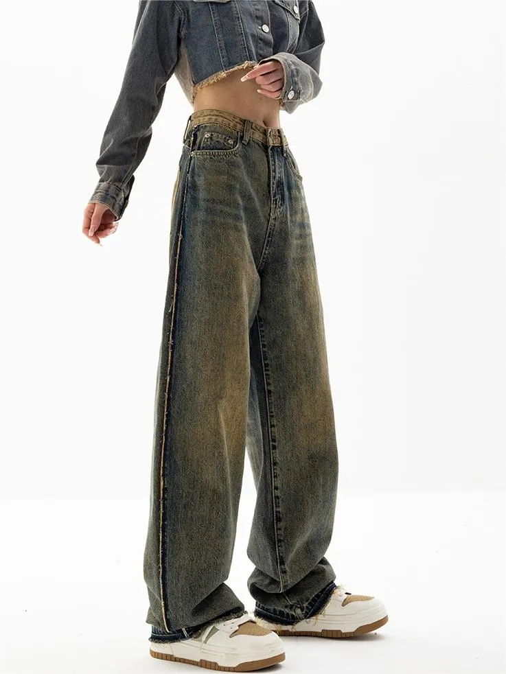 Wenkouban Boyfriend jeans with a classic vintage wash