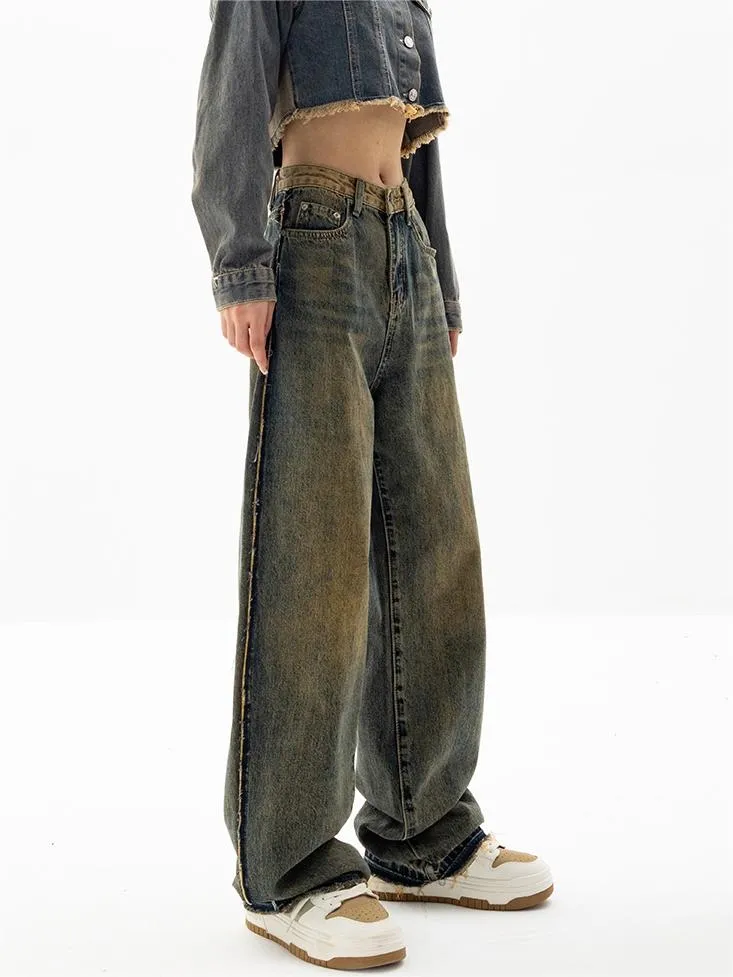 Wenkouban Boyfriend jeans with a classic vintage wash