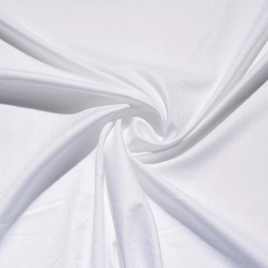 White Geo Jacquard Superfine Pure Cotton