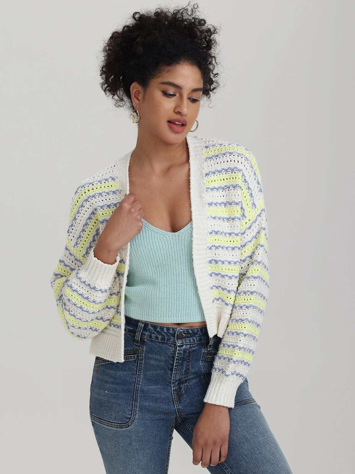 Zoe: Crimped Mix Cardigan